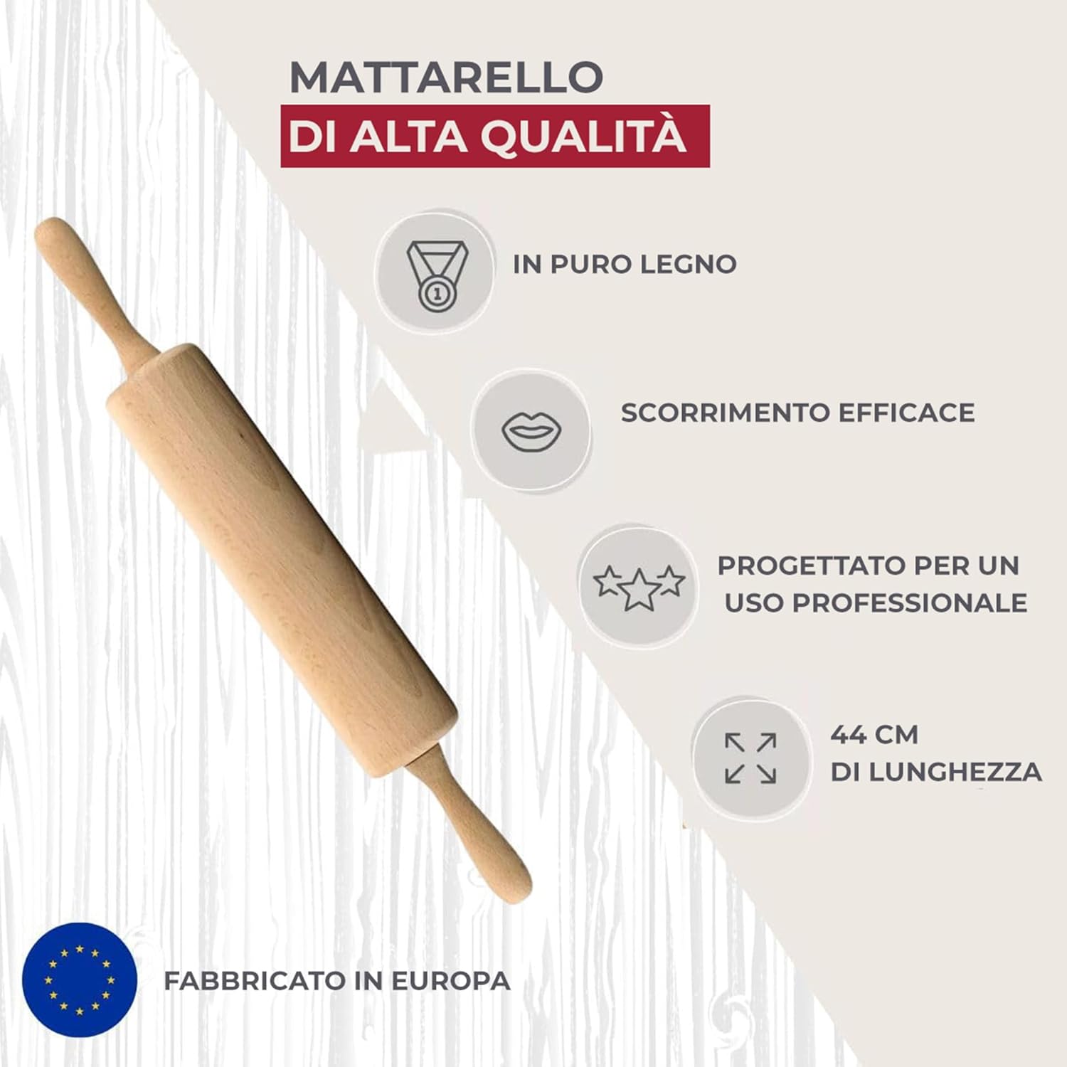 Zenker 31540 Mattarello in Legno di Faggio - immagine 3