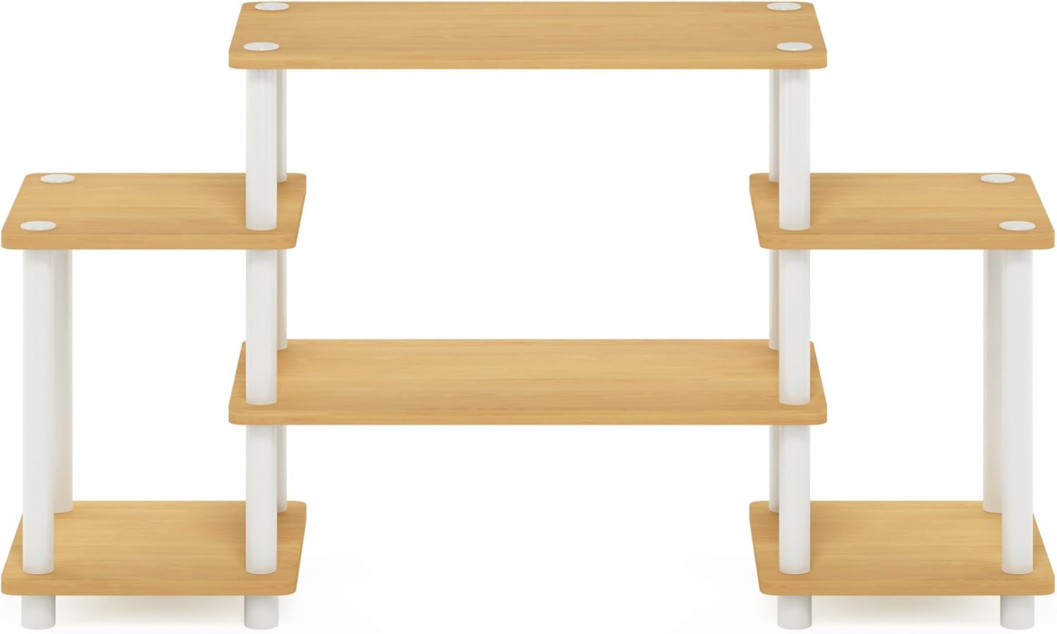 Furinno Supporti TV senza Attrezzi, Beech and Bianco, Square Corner - immagine 7