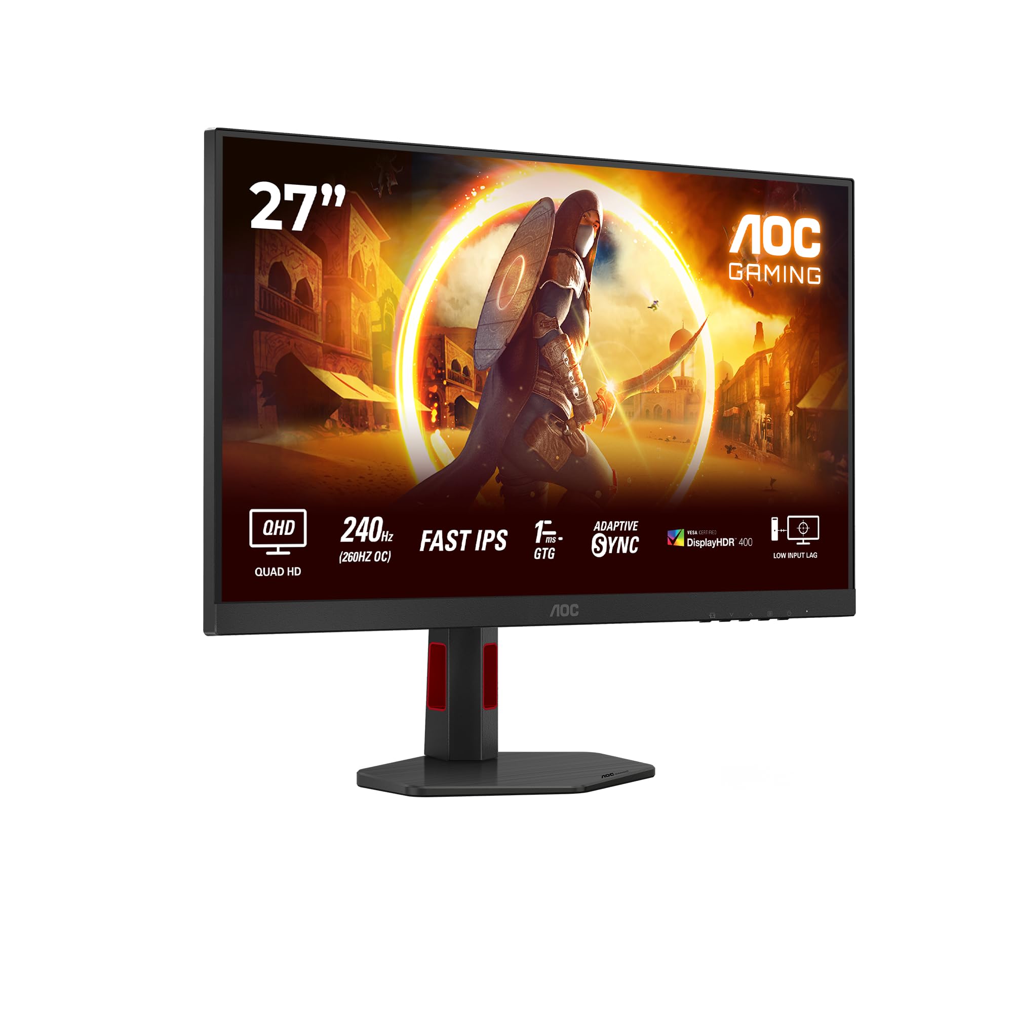 Aoc Gaming Q27G4ZR - Monitor Quad HD 27" 240 Hz, Nero-Rosso
