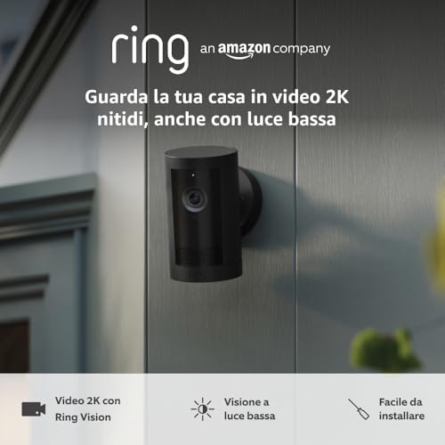 Ring Videocamera Esterna Plus a Batteria 2K Grandangolare