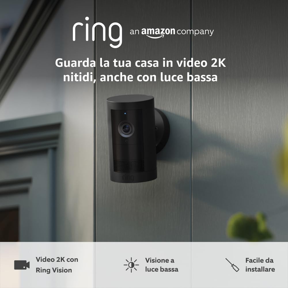 Ring Videocamera Esterna Plus a Batteria 2K Grandangolare - immagine 1