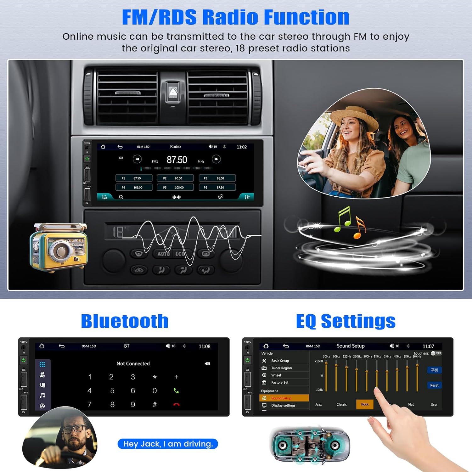 [Dab+] Stereo Auto 1 DIN con CarPlay e Android Auto - immagine 4