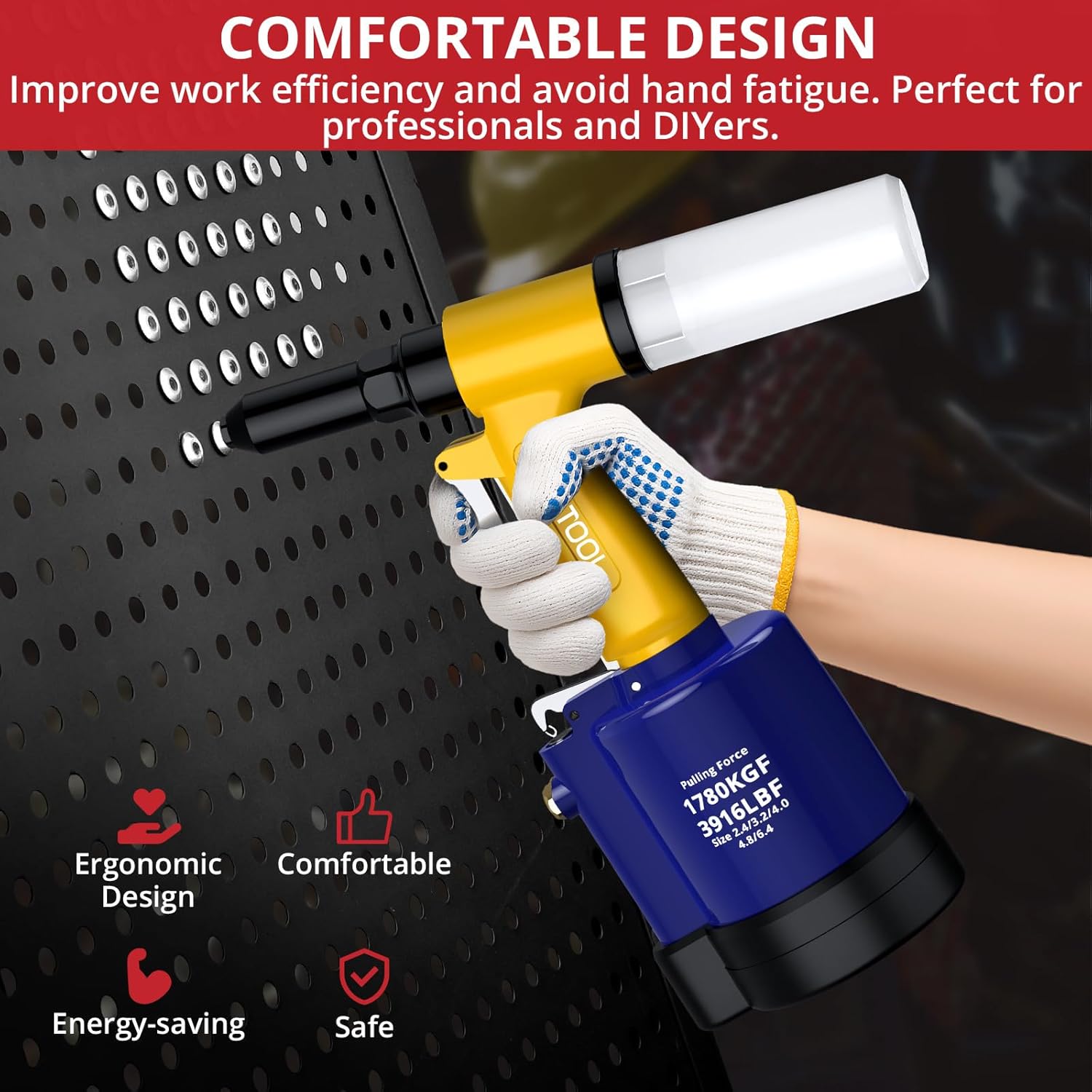 JUSTOOL Rivettatrice Pneumatica 1780KGF - immagine 4