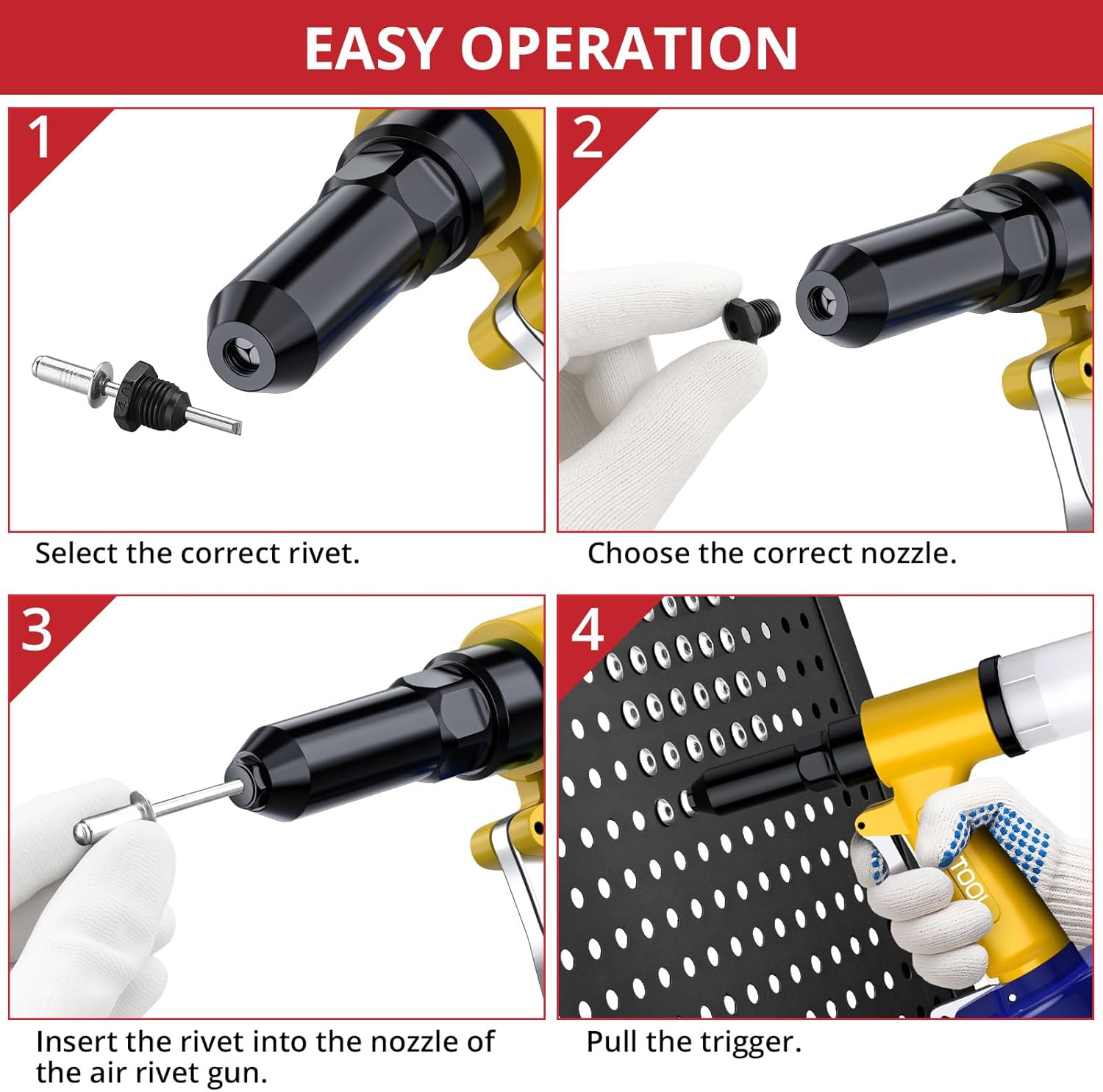JUSTOOL Rivettatrice Pneumatica 1780KGF - immagine 6
