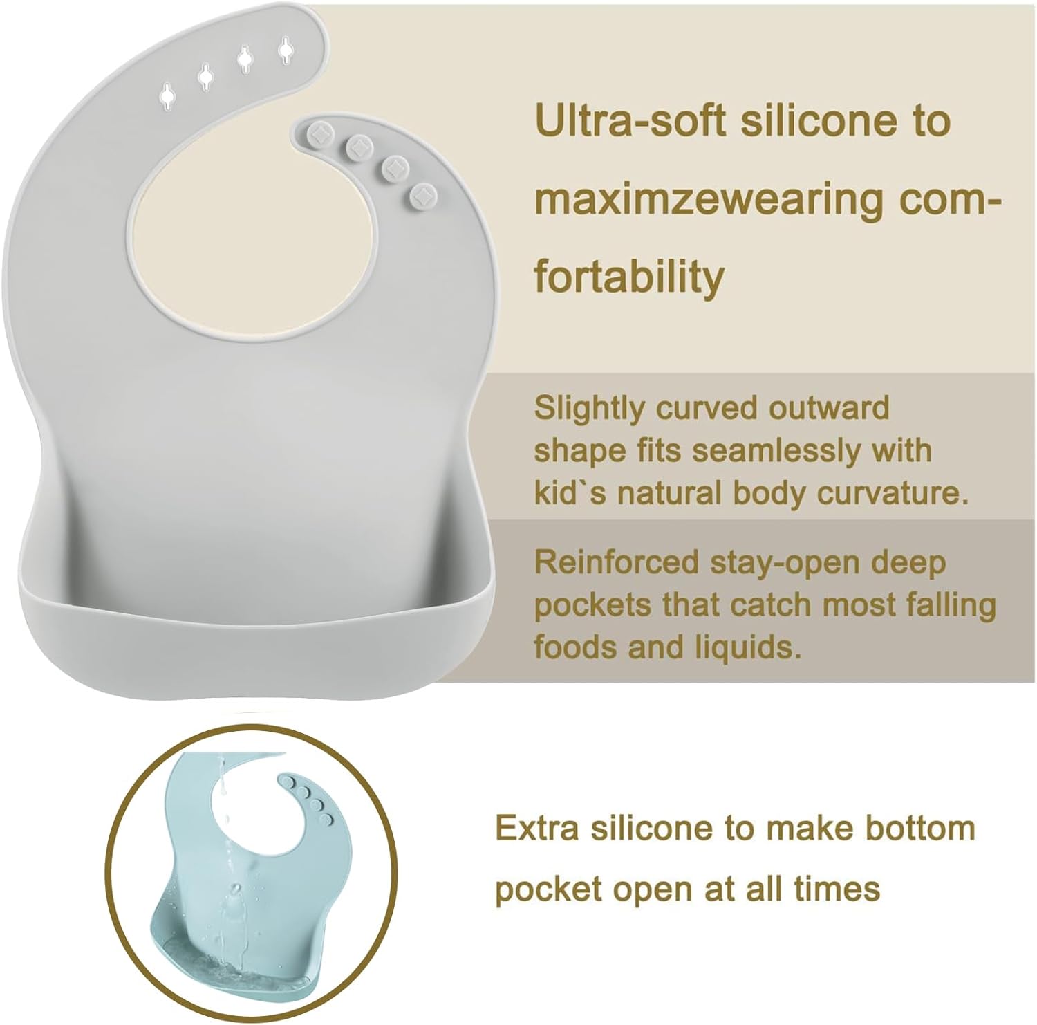 Pandaear 3 Bavaglini in Silicone per Bambini - immagine 4