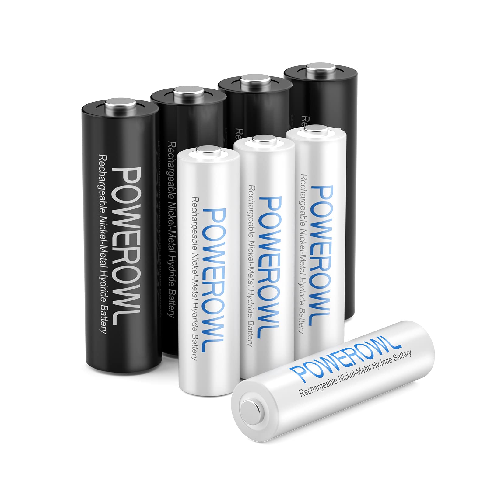 Powerowl Batterie Ricaricabili Ni-MH AA/AAA (8 pz)