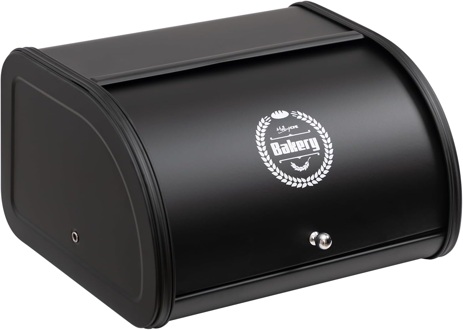 Hollyhome Cassetta Portapane in Acciaio Inox, Nero - immagine 1