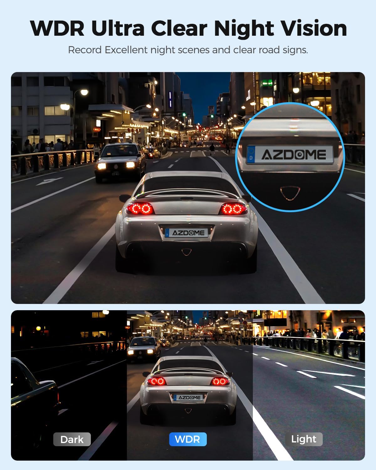 Azdome PG17 - Specchietto Retrovisore Dash Cam 4K+1080P - immagine 5