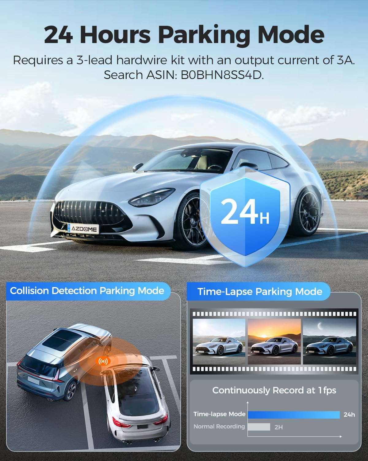 Azdome PG17 - Specchietto Retrovisore Dash Cam 4K+1080P - immagine 7