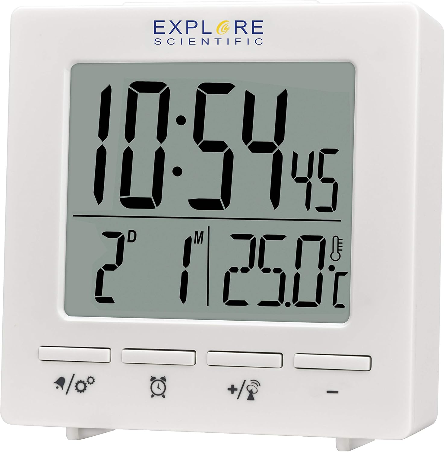 Explore Scientific RDC1005 - Orologio Radiocontrollato da Viaggio, Bianco - immagine 1
