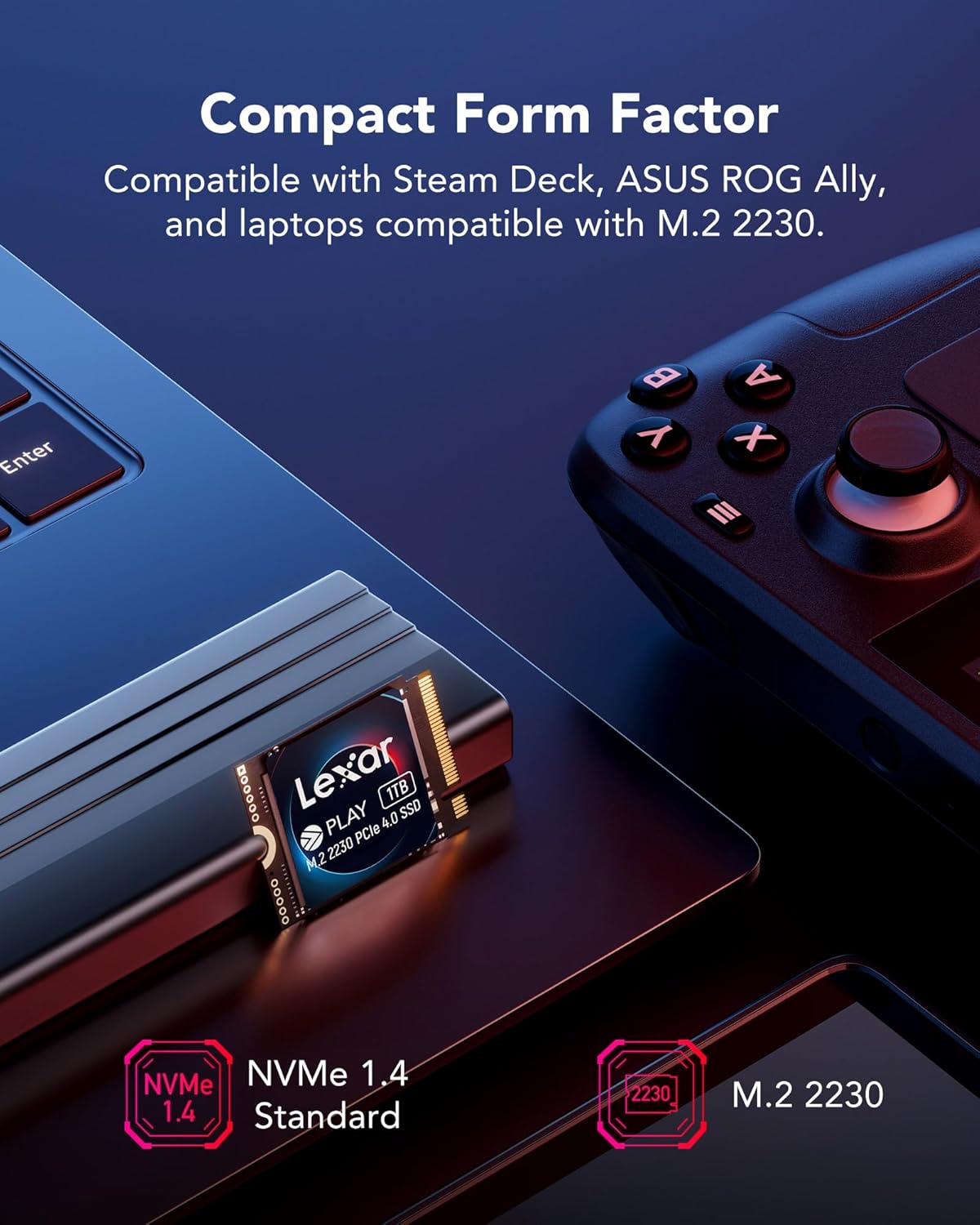 Lexar PLAY 2230 PCIe 4.0 1TB SSD Interno M.2 - immagine 3