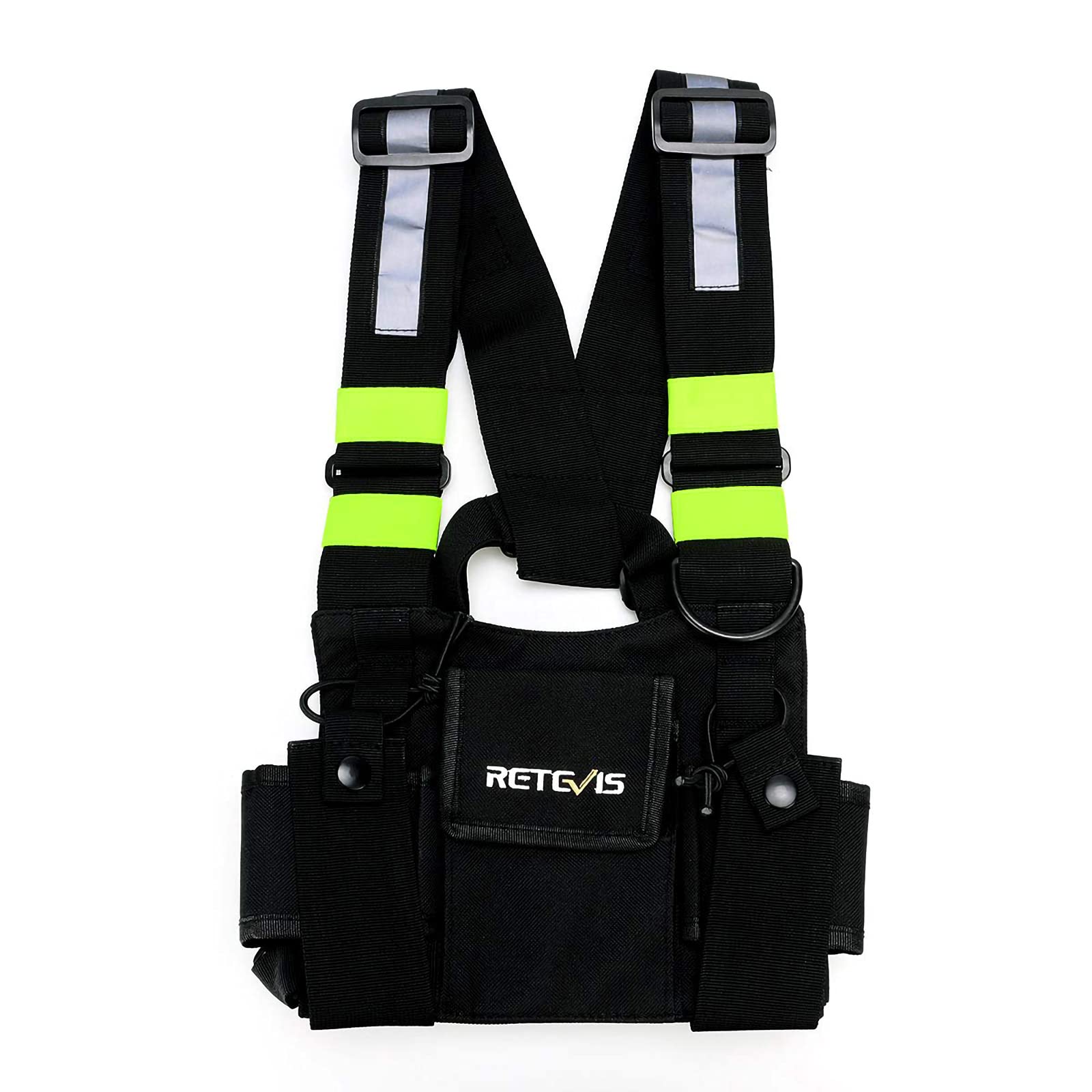 Retevis HB02 Radio Chest Harness, Rig Front Pack Pouch, Holster Vest Bag Per Walkie Talkie Tasca Frontali e Borsa con Cerniera per Torace Radio Bidirezionale (1 Confezione)