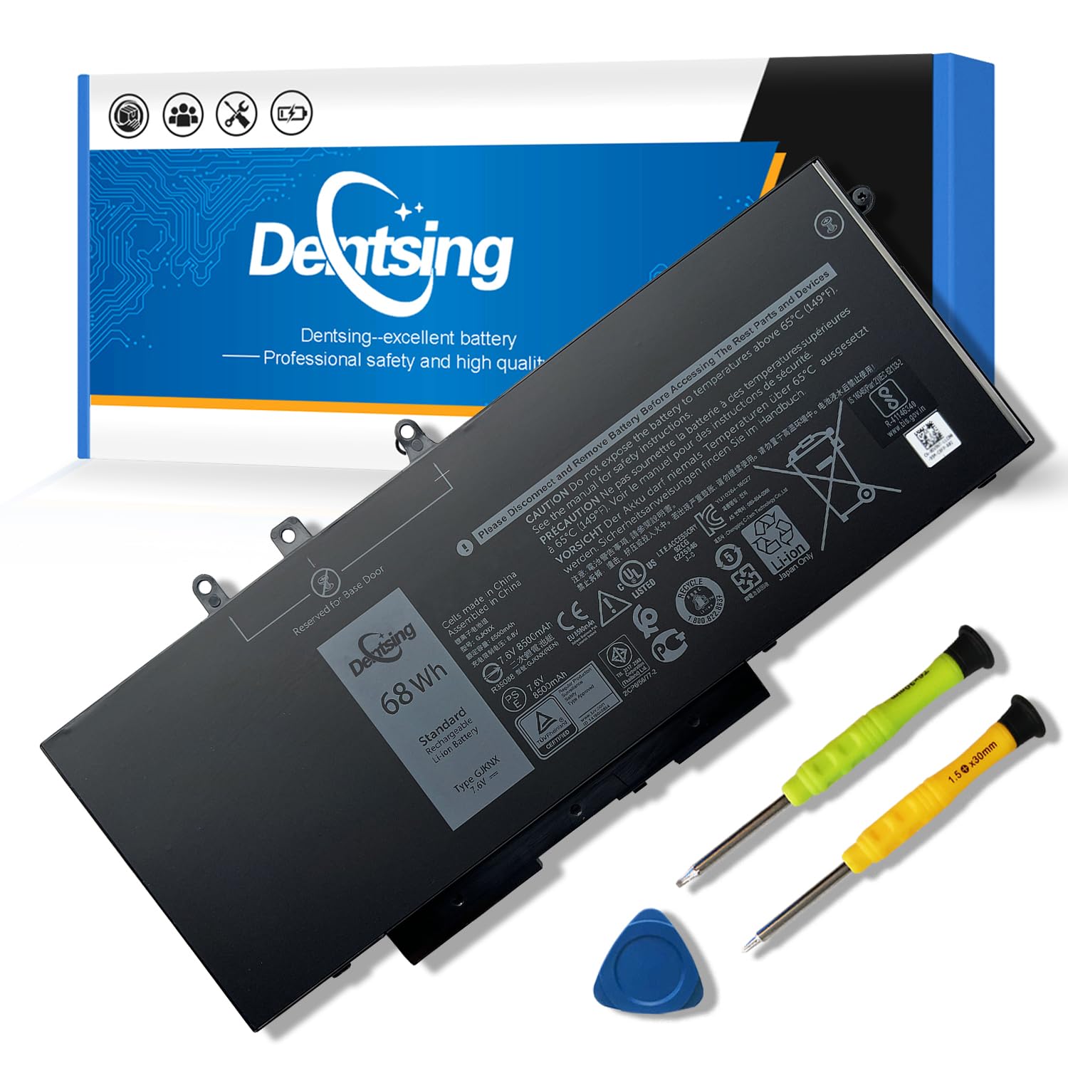 K Kyuer Batteria Laptop 68WH GJKNX per Dell Latitude