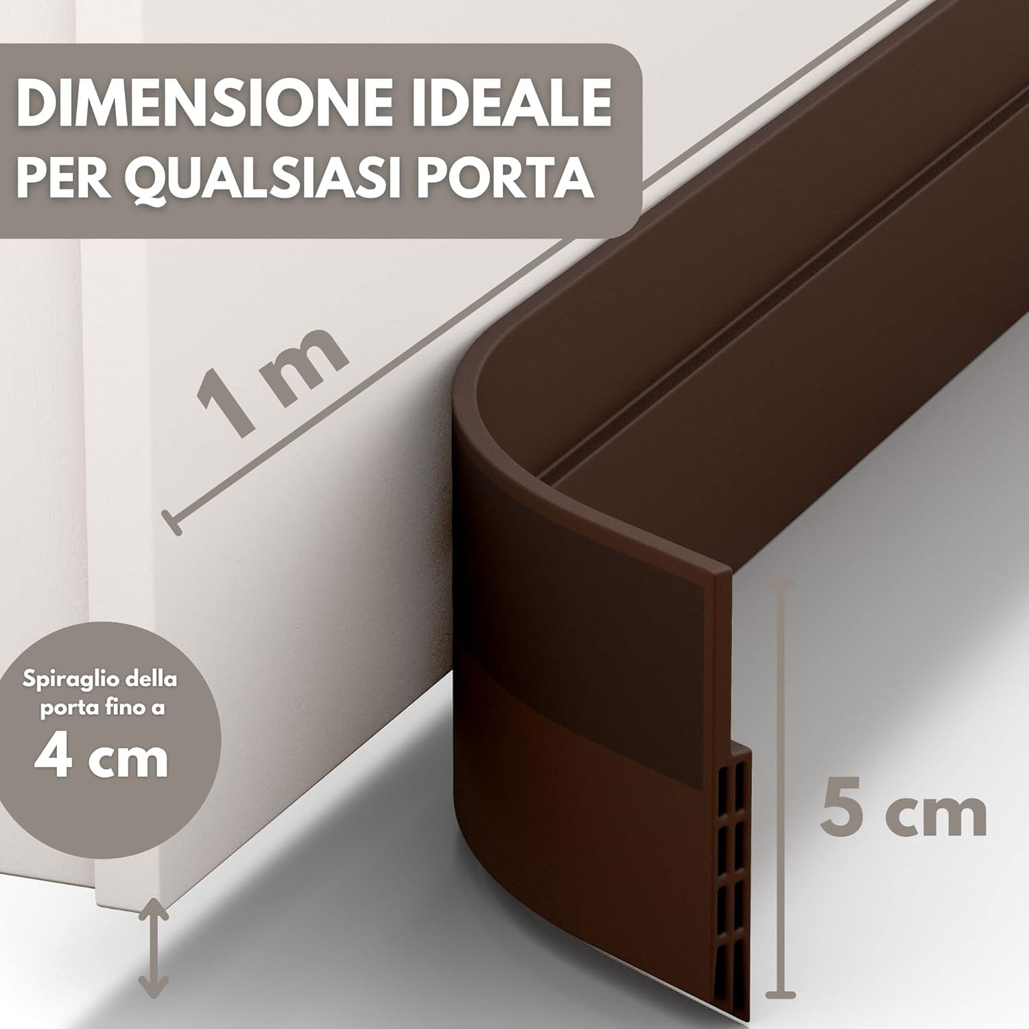 Vellure® Paraspifferi Sottoporta Premium, 5x Marrone - immagine 2
