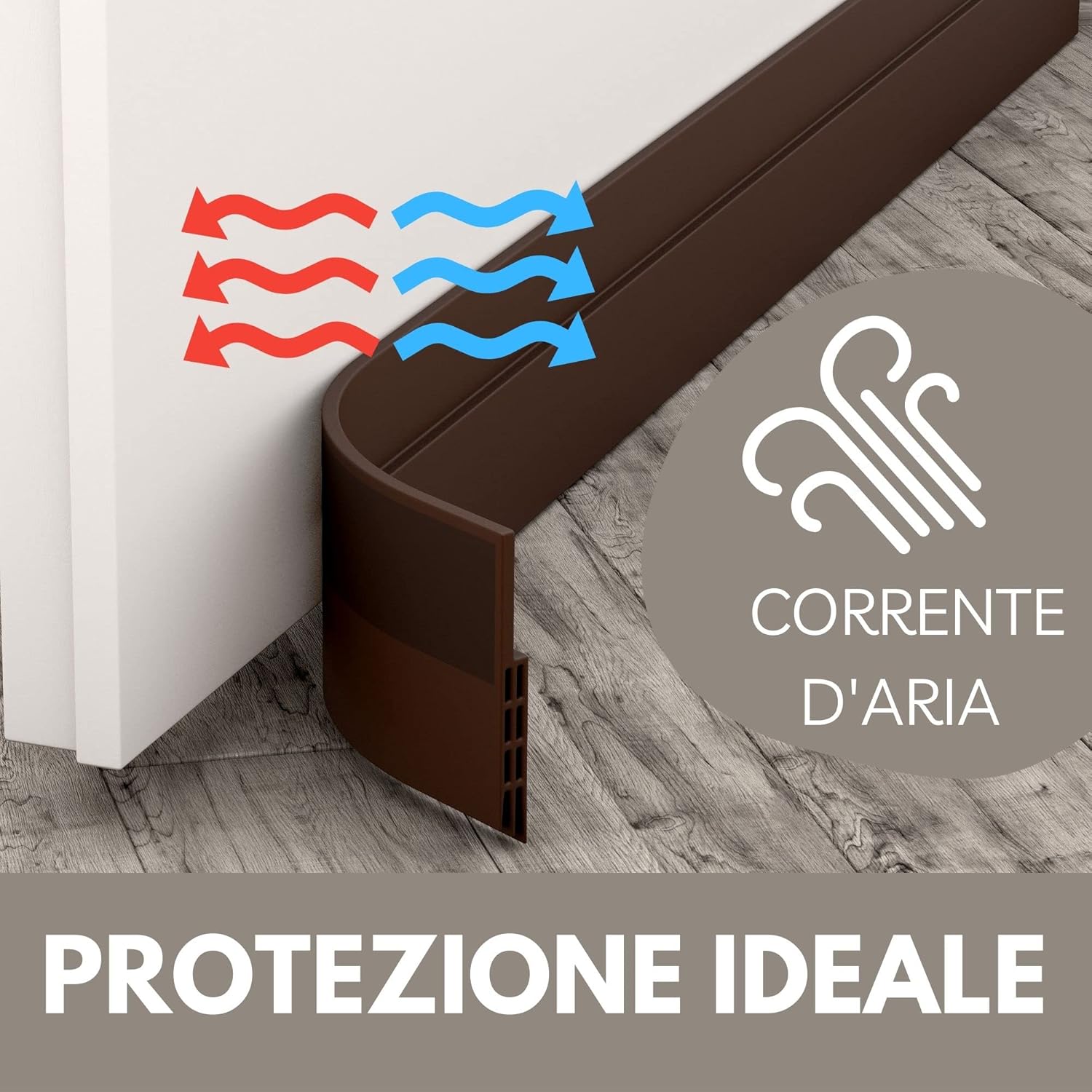 Vellure® Paraspifferi Sottoporta Premium, 5x Marrone - immagine 3
