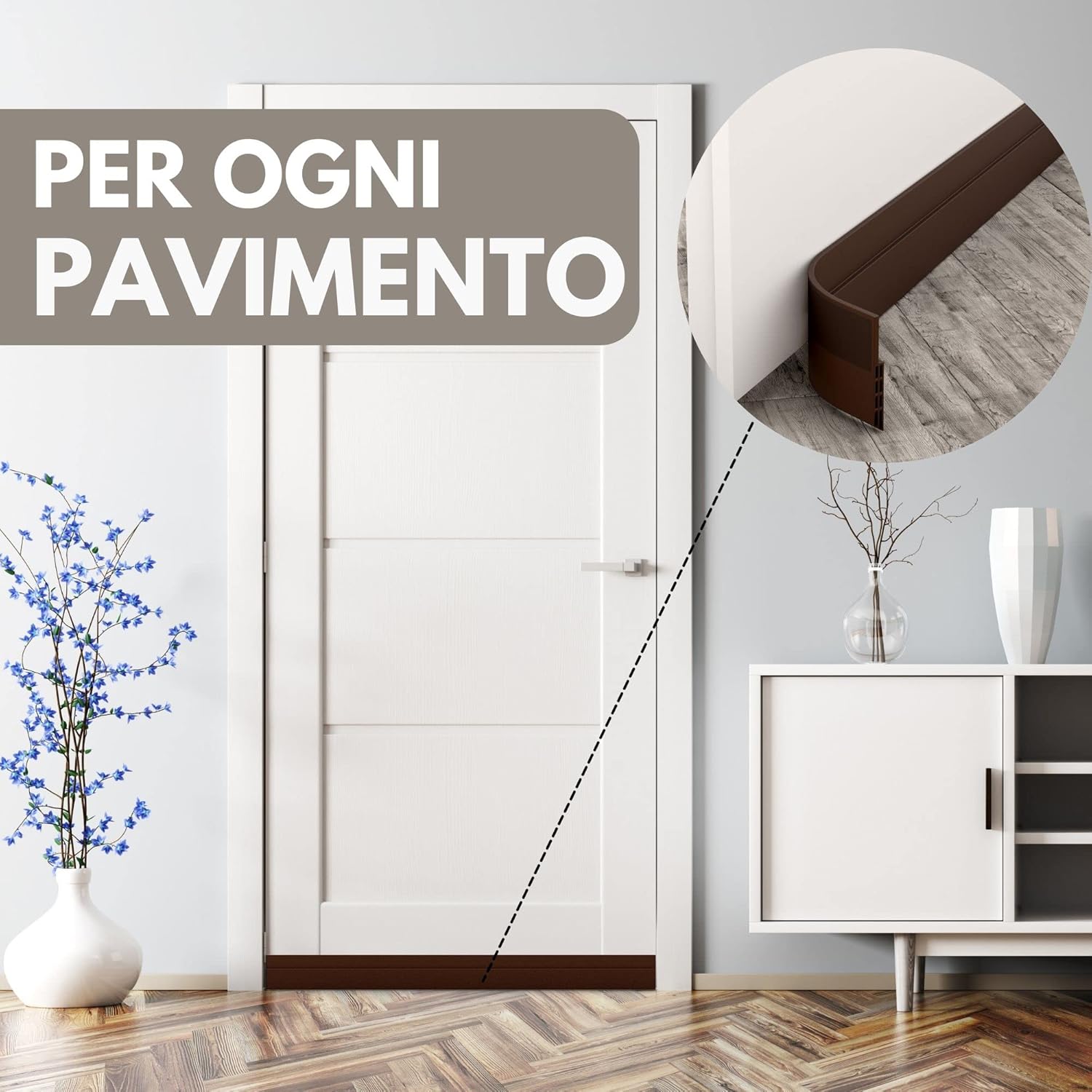 Vellure® Paraspifferi Sottoporta Premium, 5x Marrone - immagine 4