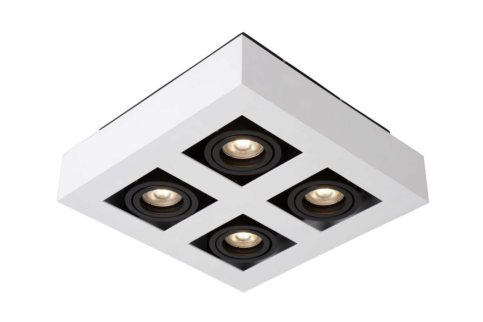 Lucide - Faretto da soffitto, in alluminio, 20 W, colore: Bianco/Nero