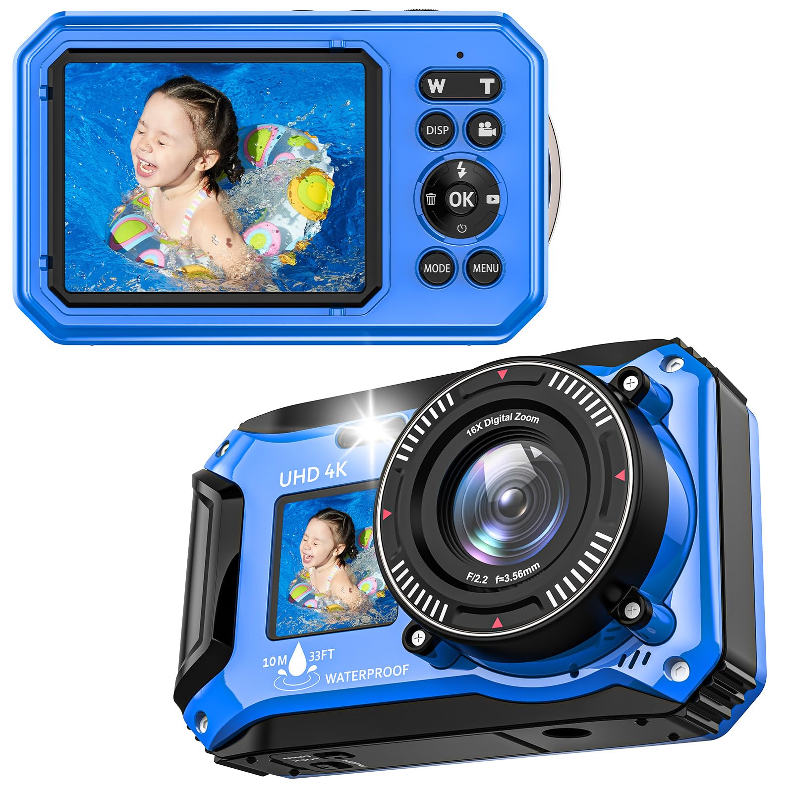 Fotocamera Digitale Subacquea 4K 64MP con Autofocus