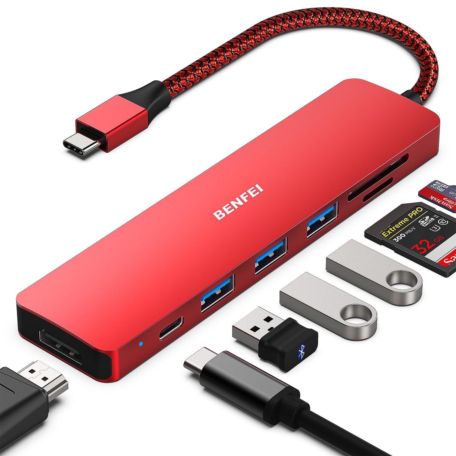 Benfei Hub USB C 7in1 con HDMI 4K@60Hz