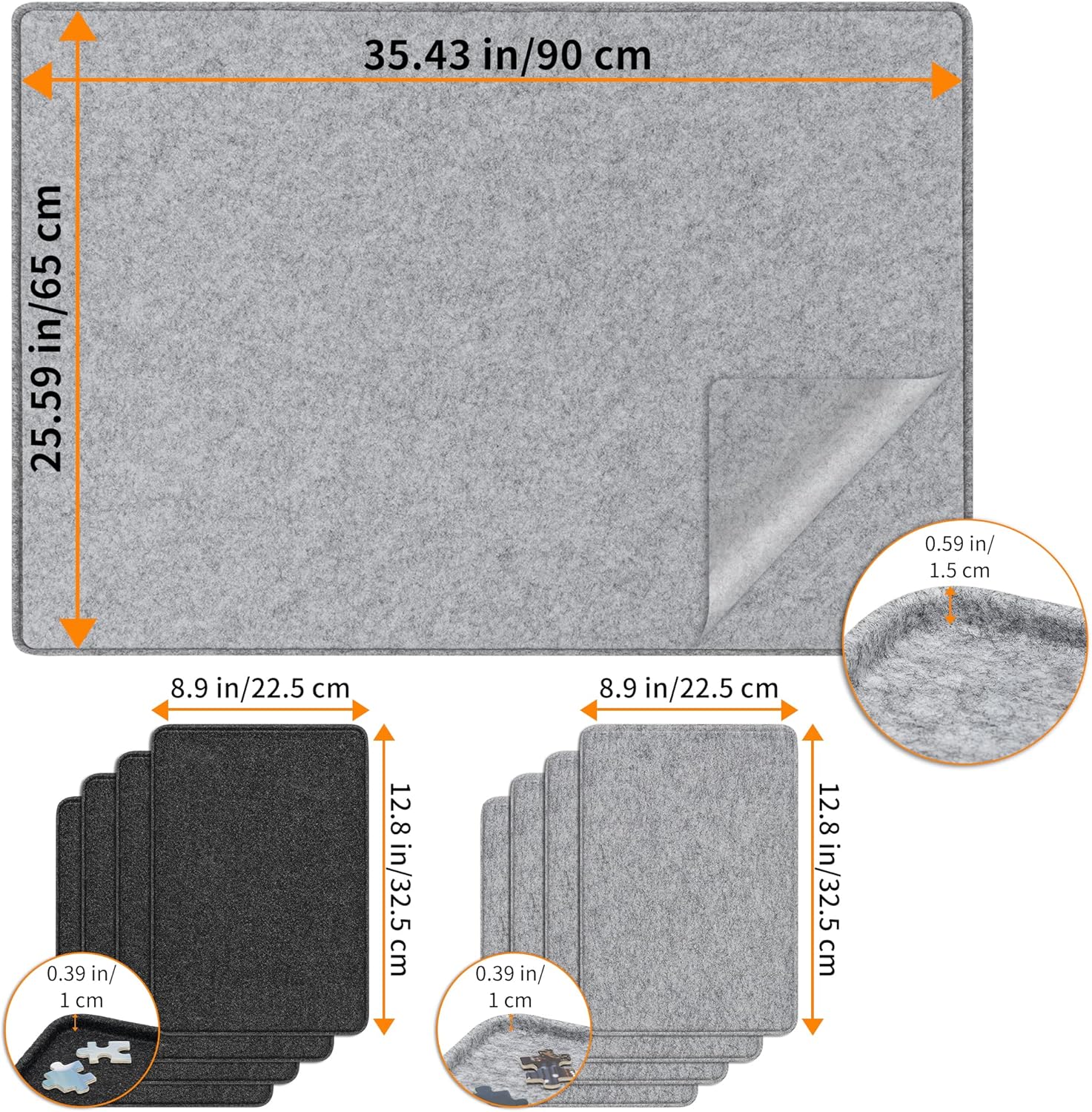 Lavievert Tavola per Puzzle con 8 Vassoi e Copertura - immagine 3