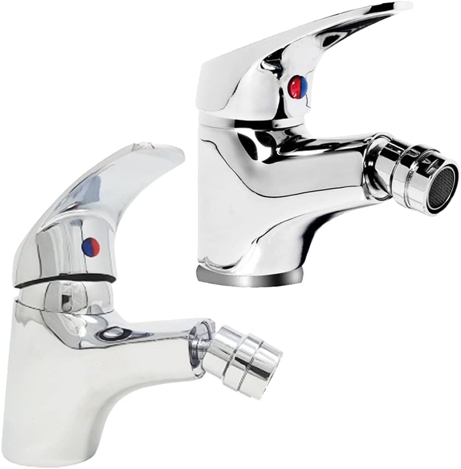 Kit 2 Rubinetti per Bagno Bidet Coppia Miscelatori in Ottone Cromato - immagine 1