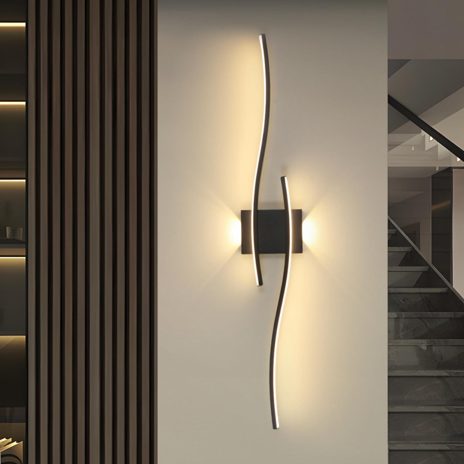 Applique LED da Parete Interno 89CM 27W, Nero