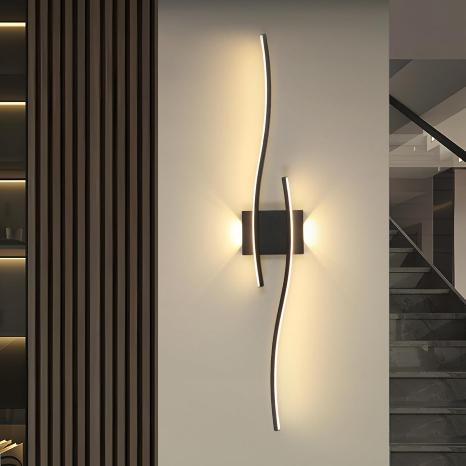 Applique LED da Parete Interno 89CM 27W, Nero - immagine 1