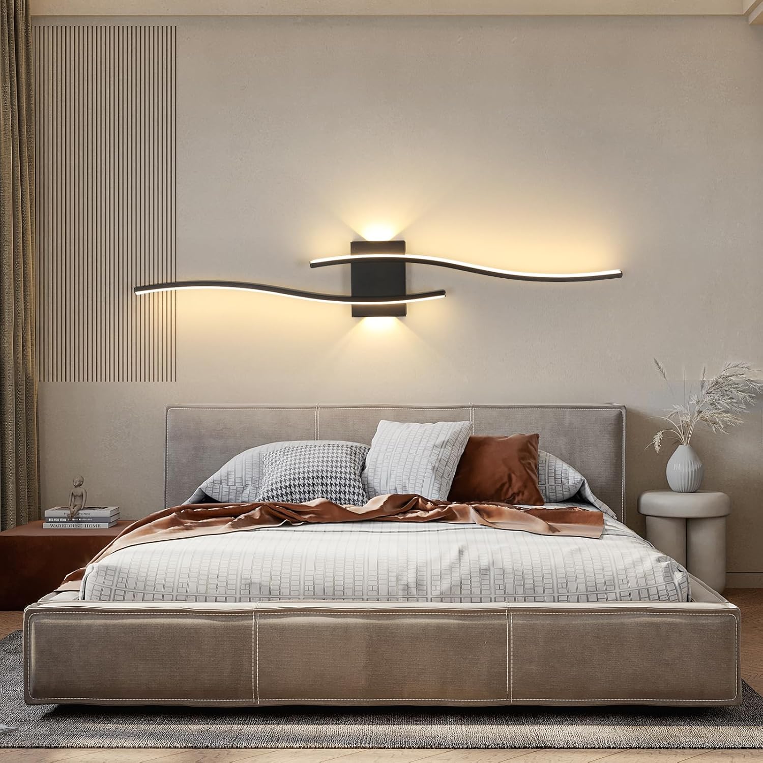 Applique LED da Parete Interno 89CM 27W, Nero - immagine 2