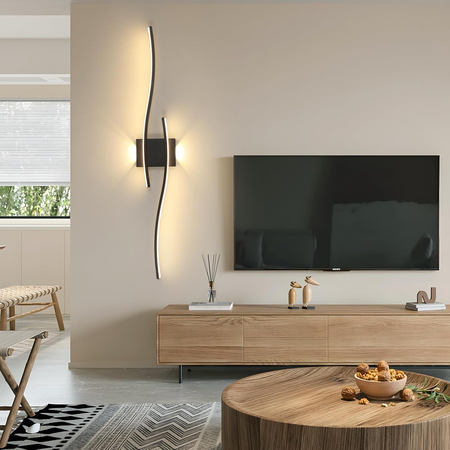 Applique LED da Parete Interno 89CM 27W, Nero - immagine 7