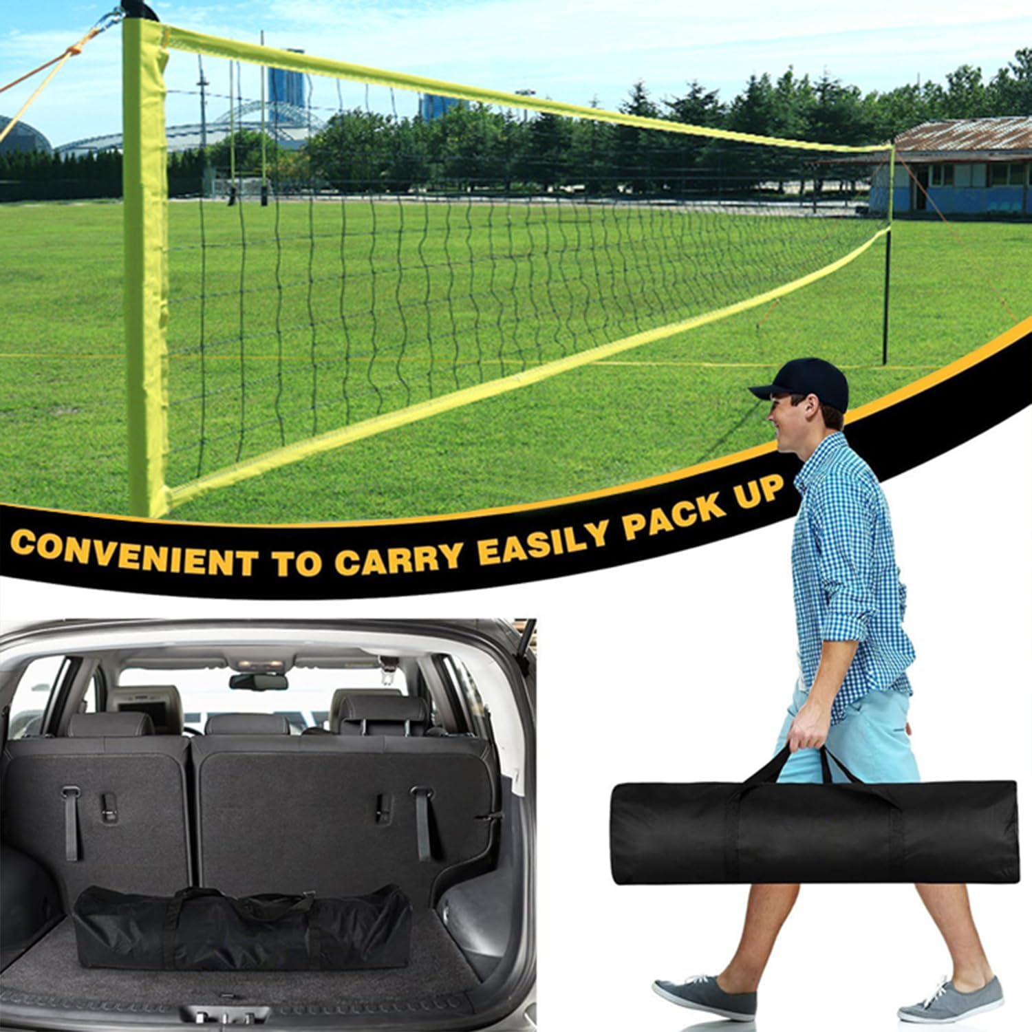 Set Rete da Pallavolo Pieghevole 9,5m x 1m - immagine 5