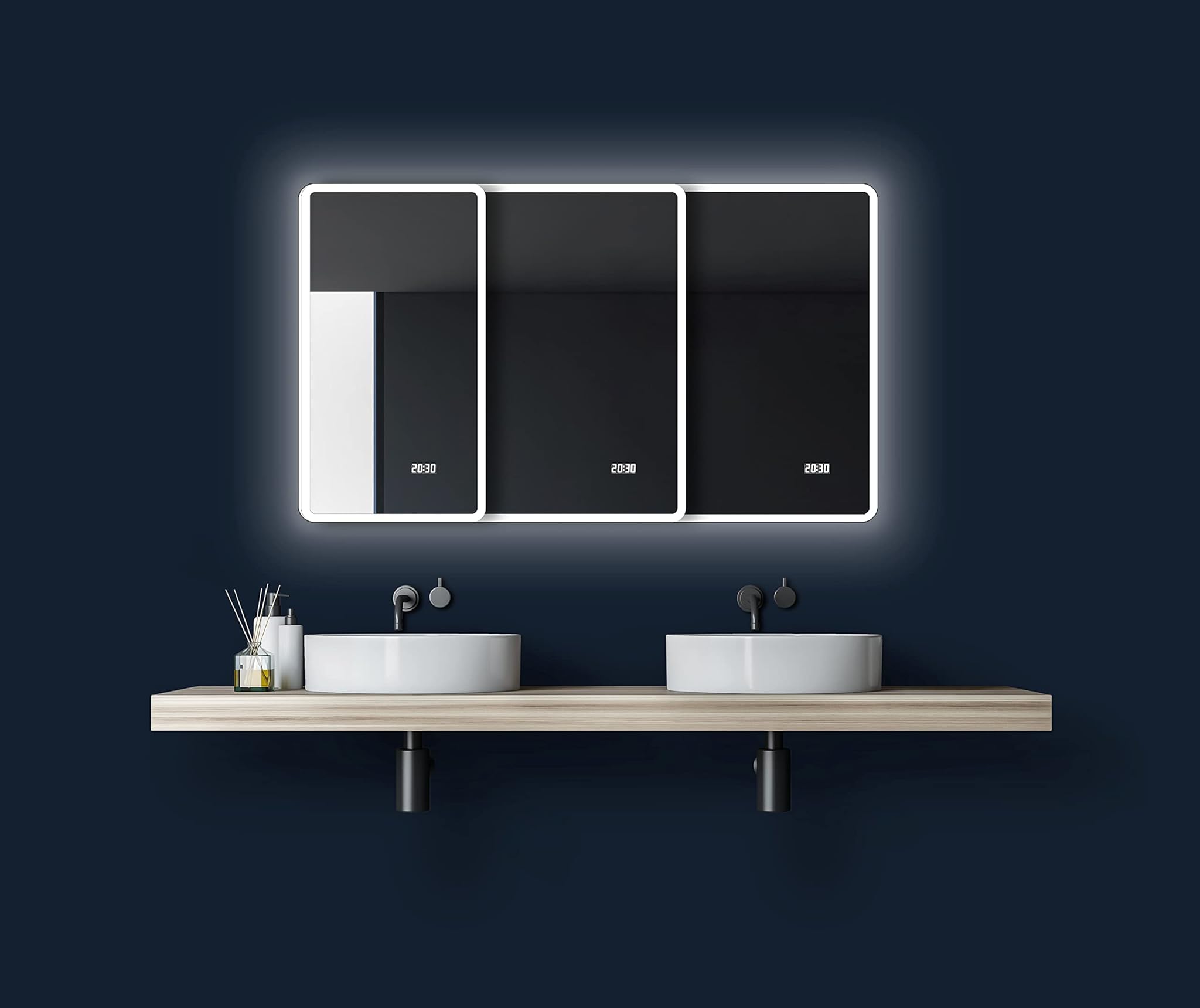 Talos Sun Specchio da Bagno, Bianco Caldo, 45 x 70 cm