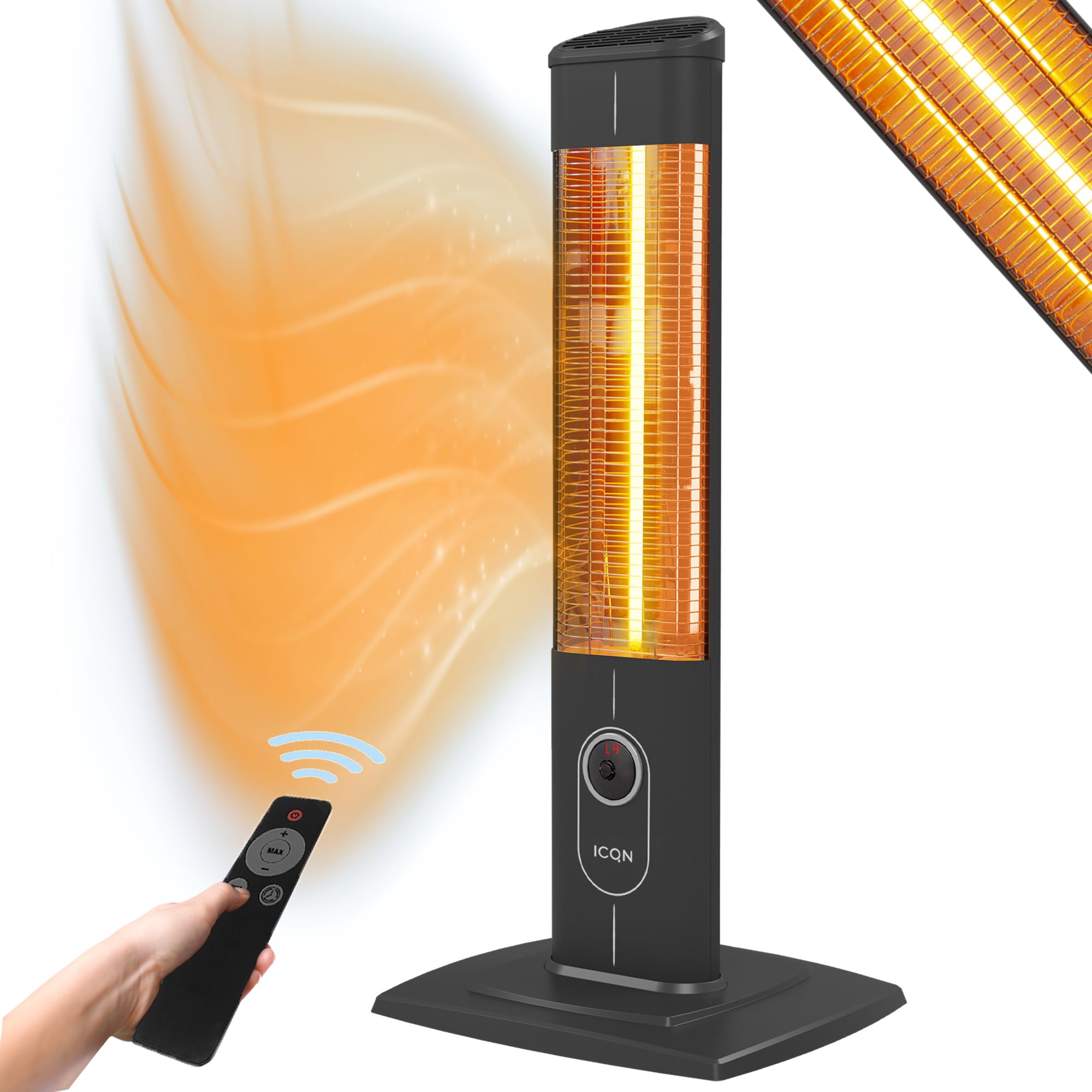 Icqn Stufa a Infrarossi 2500W con Telecomando