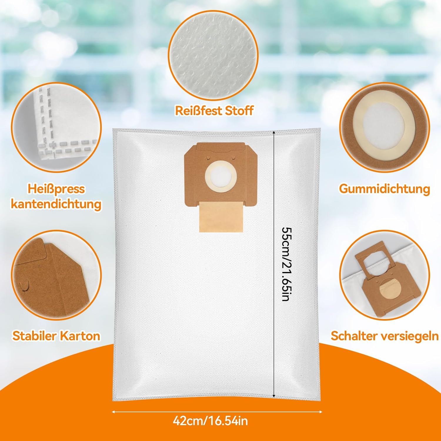 Sacchetti per Aspirapolvere Bosch GAS 35 (10 pezzi) - immagine 4