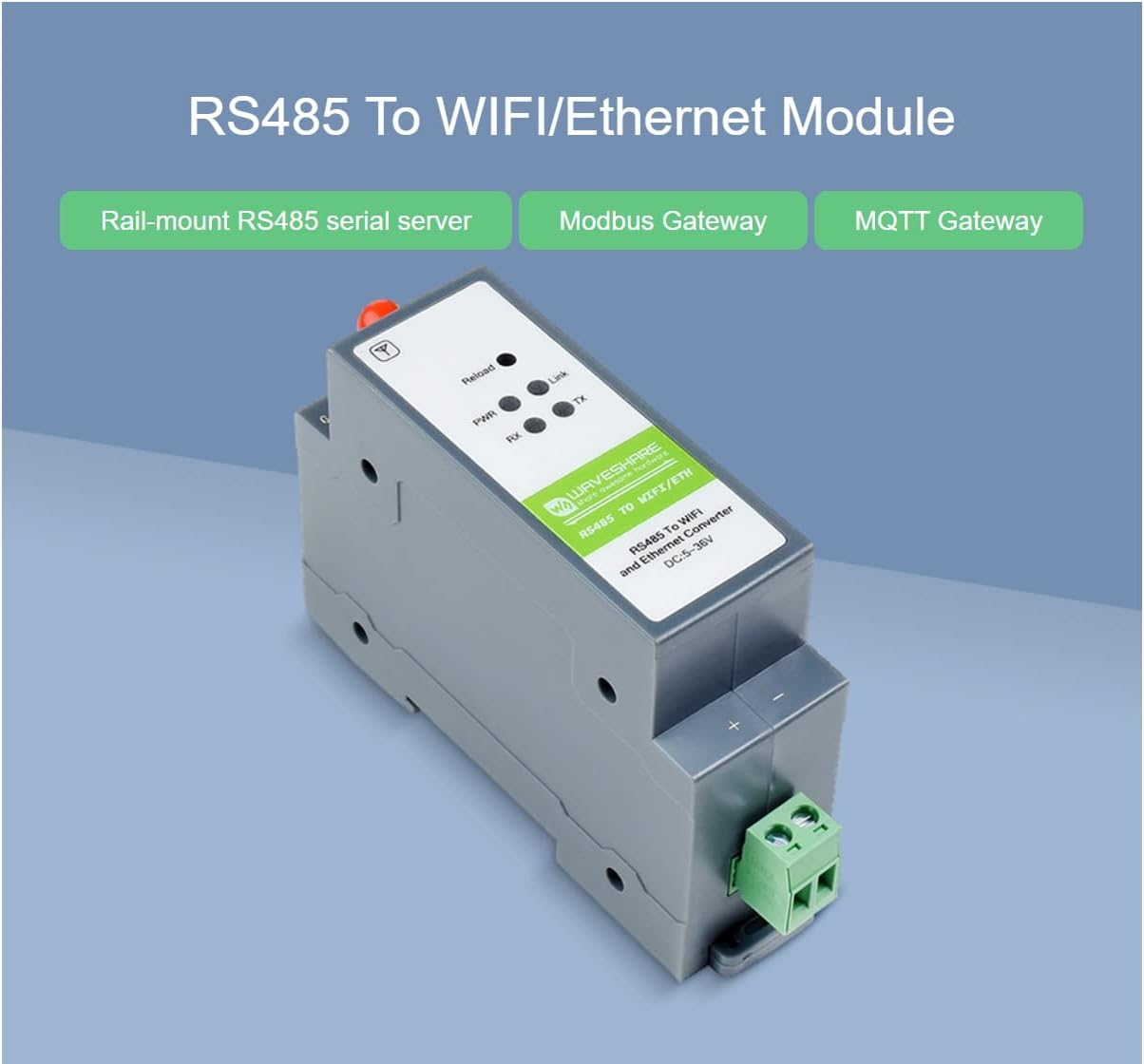 Waveshare RS485 to WiFi/Ethernet Converter Module - immagine 2