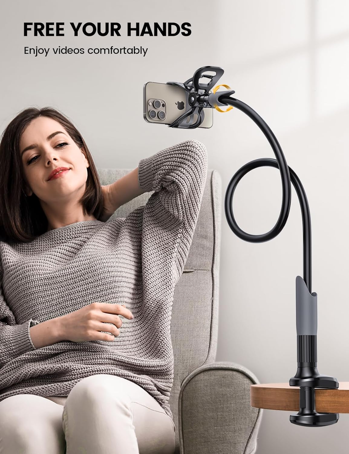 Lamicall Supporto Telefono Collo D'oca Regolabile - Nero - immagine 2