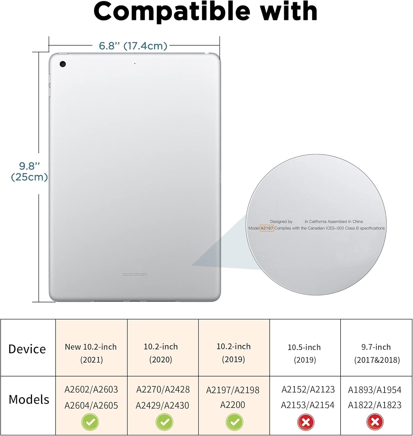 Easyacc Cover per iPad 9a/8a/7a Gen 10.2, Nero - immagine 2