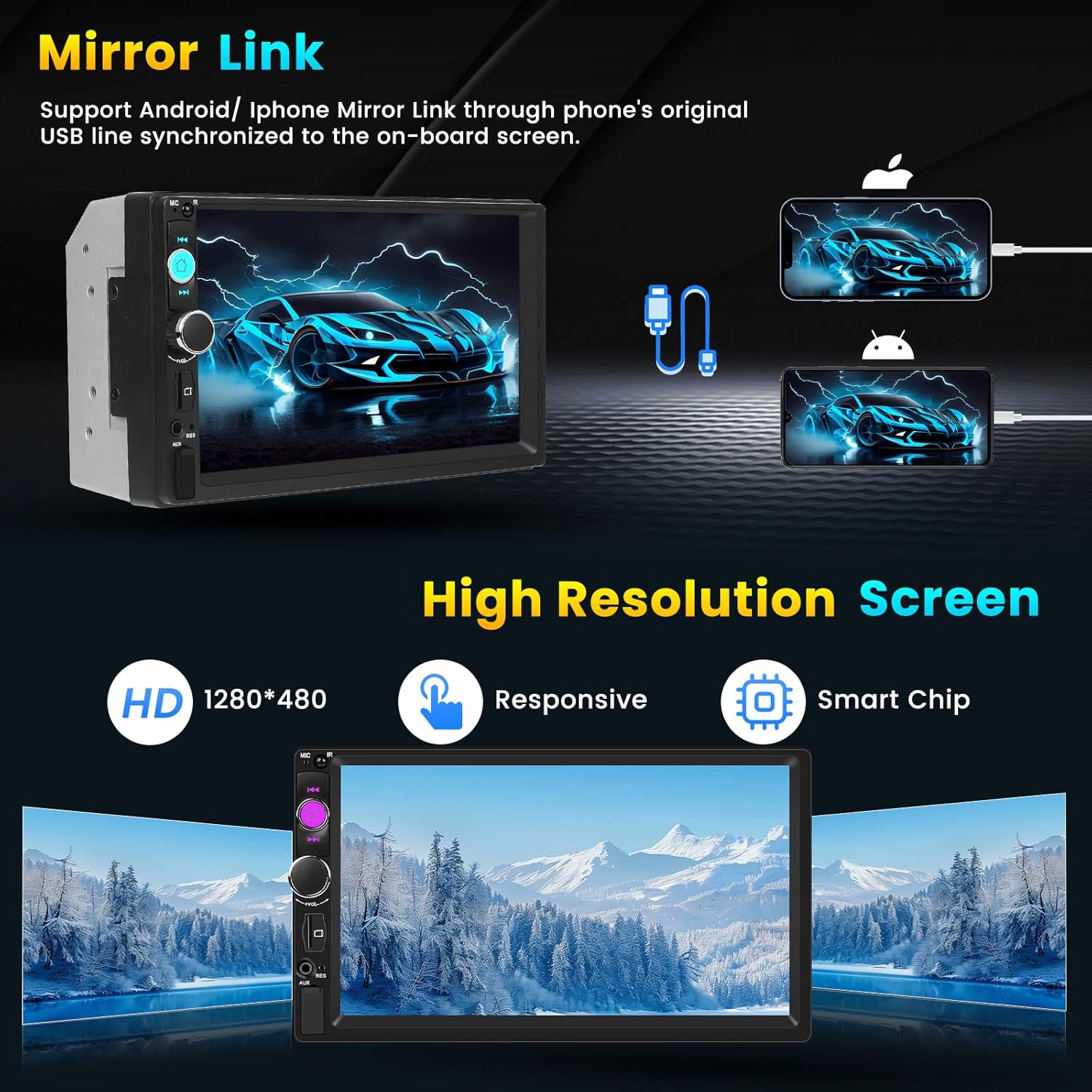 Inefala Autoradio 2 Din 7" Touchscreen Bluetooth - immagine 3