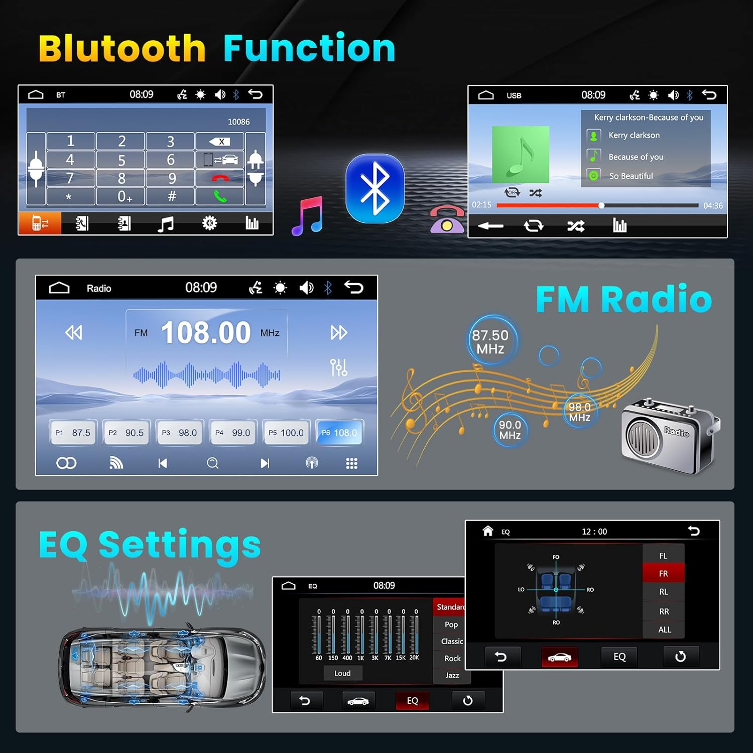 Inefala Autoradio 2 Din 7" Touchscreen Bluetooth - immagine 4