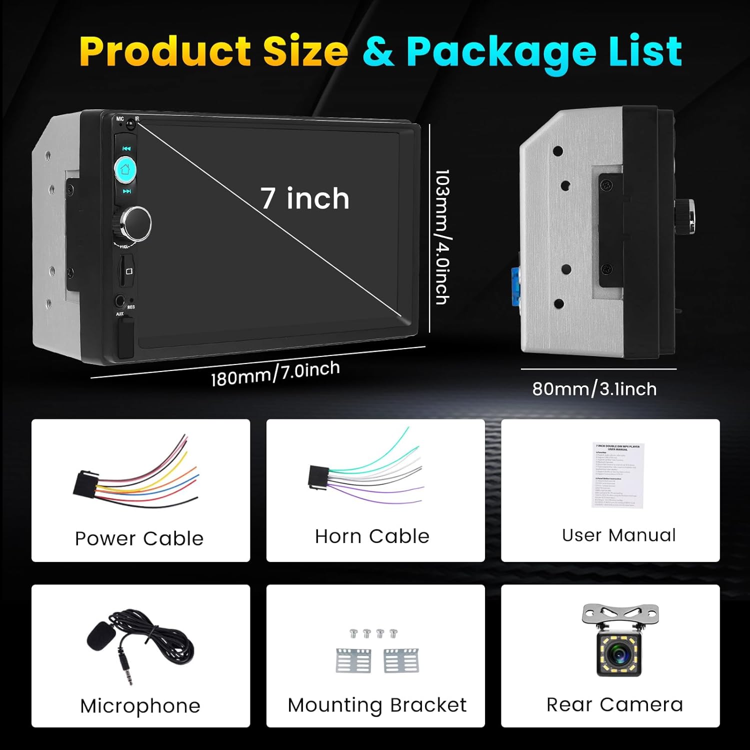 Inefala Autoradio 2 Din 7" Touchscreen Bluetooth - immagine 7