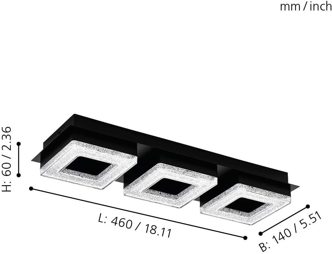 Eglo Fradelo 1 Lampada da Soffitto, Nero - immagine 2
