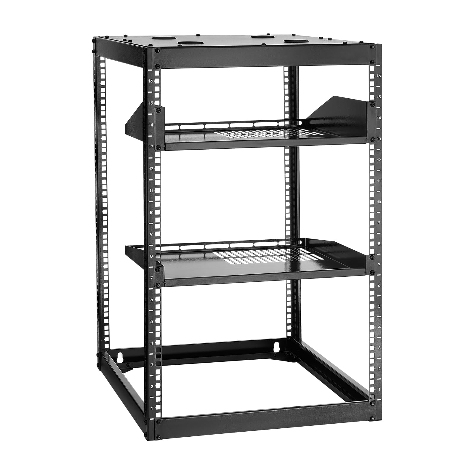 Vevor Armadio Rack 16 U a Telaio Aperto, Nero