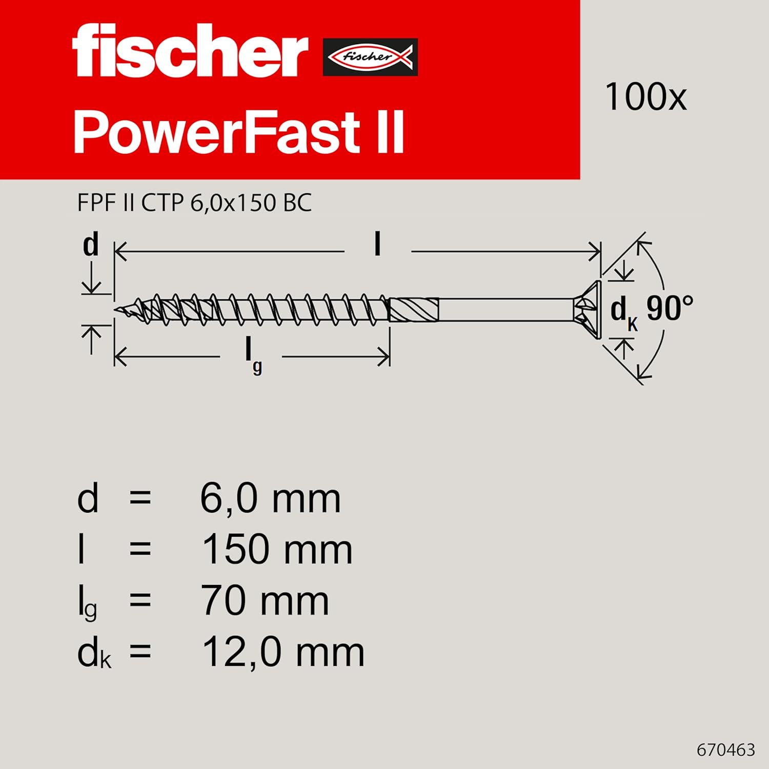 Fischer Viti Power Fast II FPF CTP 6,0x150 per Legno - immagine 2