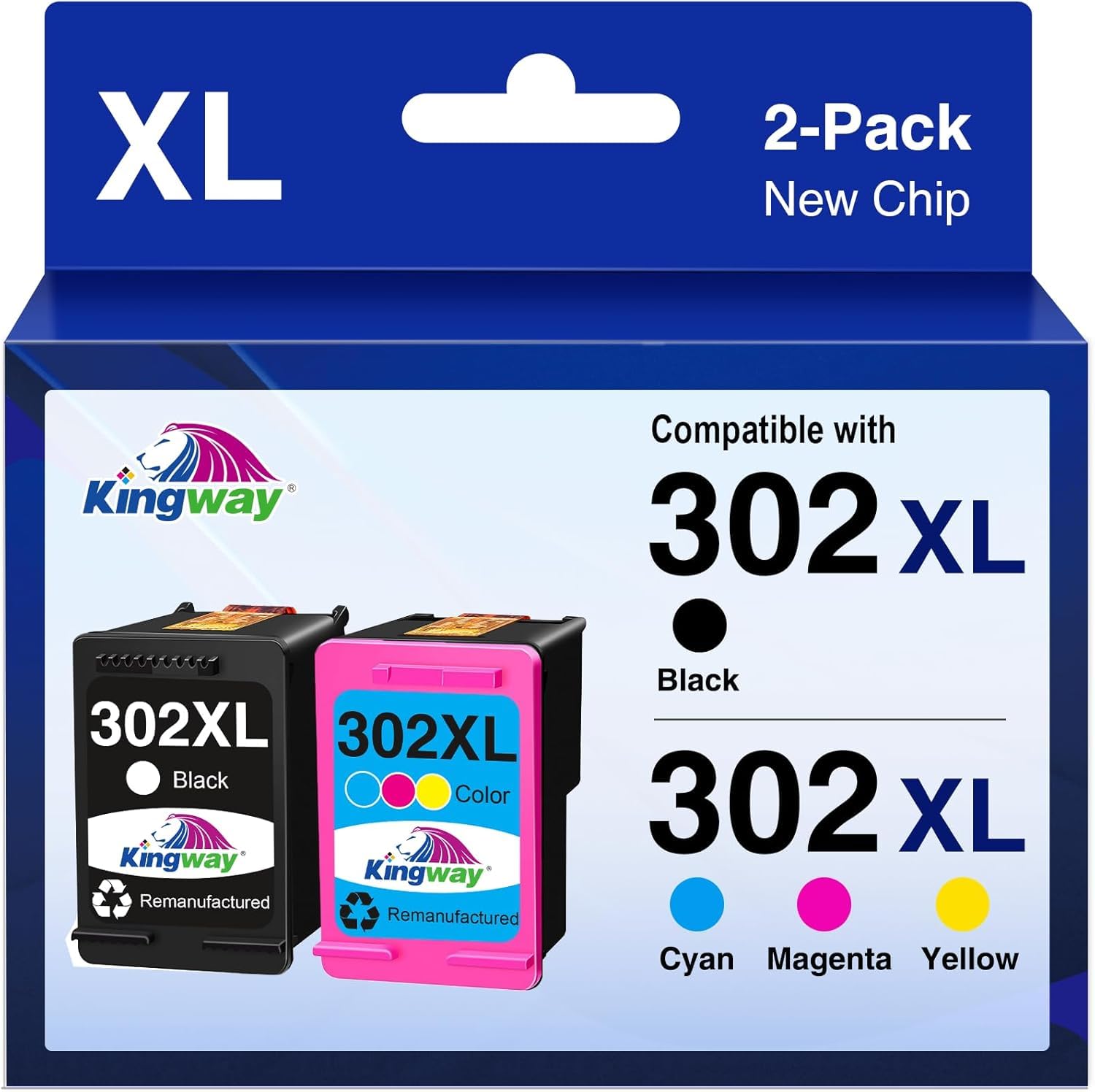 Kingway 302XL Cartucce Compatibili HP (1 Nero, 1 Colore)