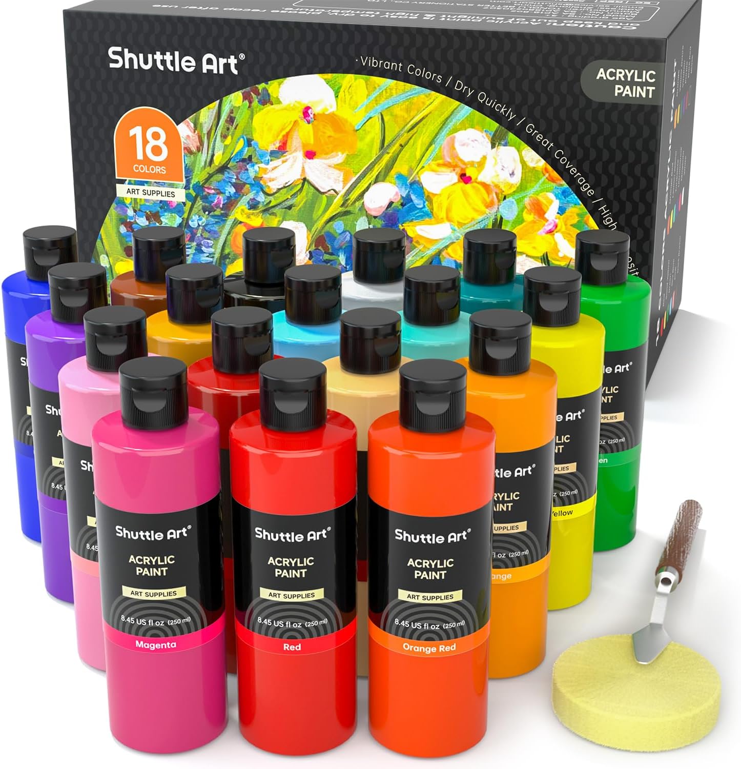 Shuttle Art 18 Colori Acrilici 240ml Grande Volume