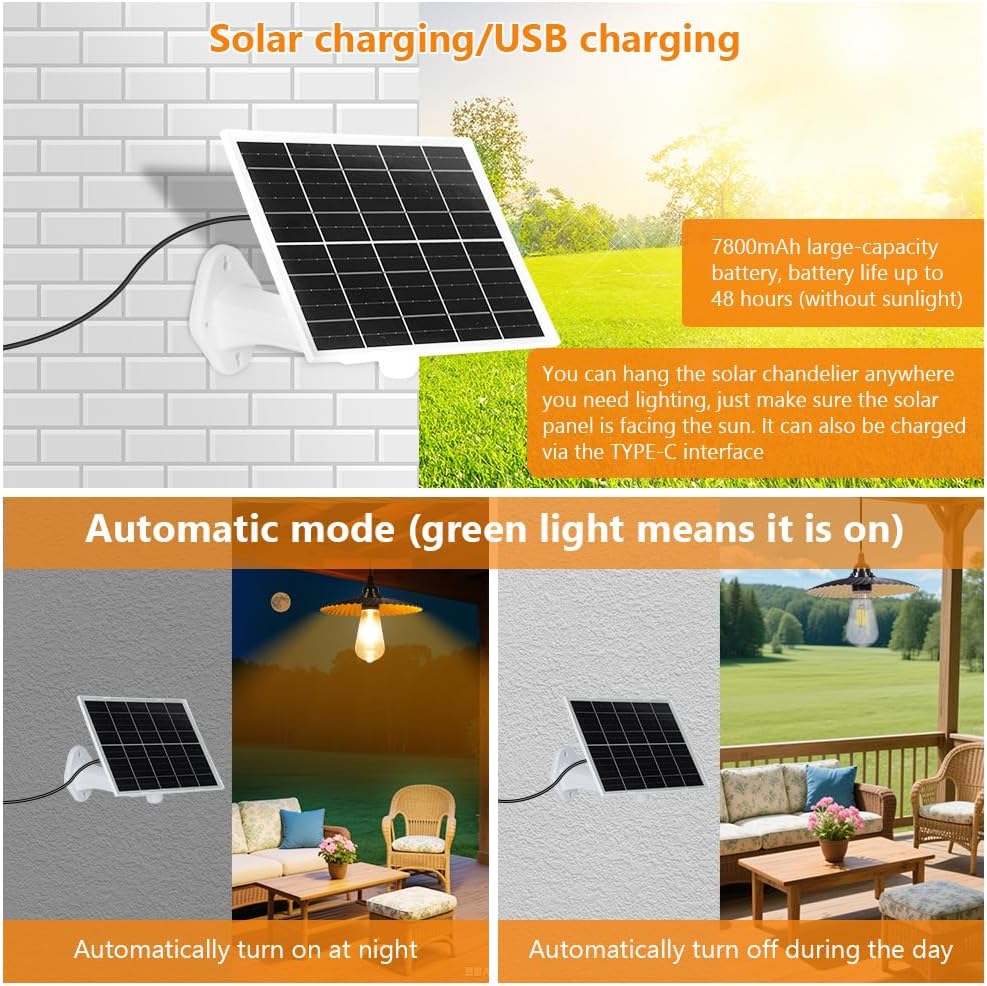 HOTUT Lampada Solare Esterno/Interno IP54 Dimmerabile - immagine 5