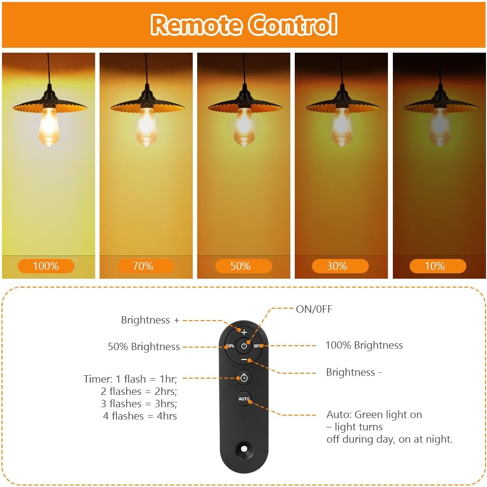 HOTUT Lampada Solare Esterno/Interno IP54 Dimmerabile - immagine 6