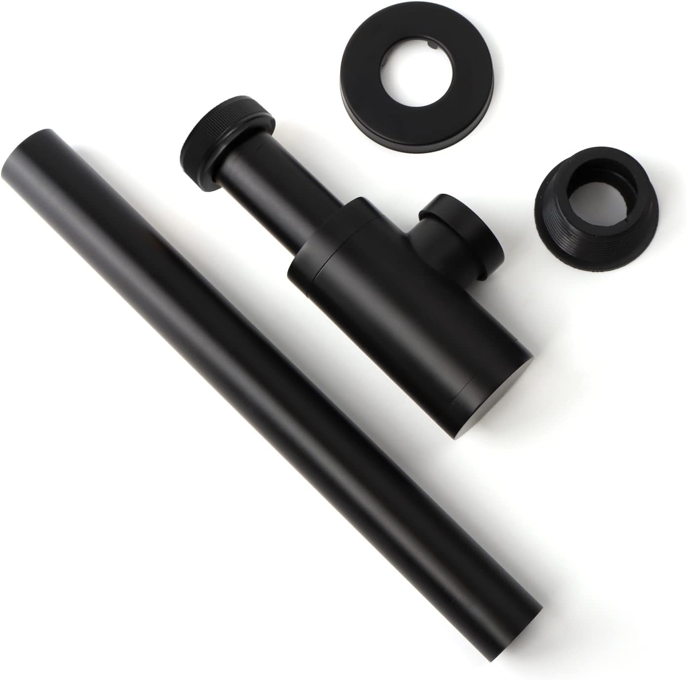 OPERMAXER Sifone di Design 200mm, 1 1/4 x 32mm, Nero Opaco - immagine 4