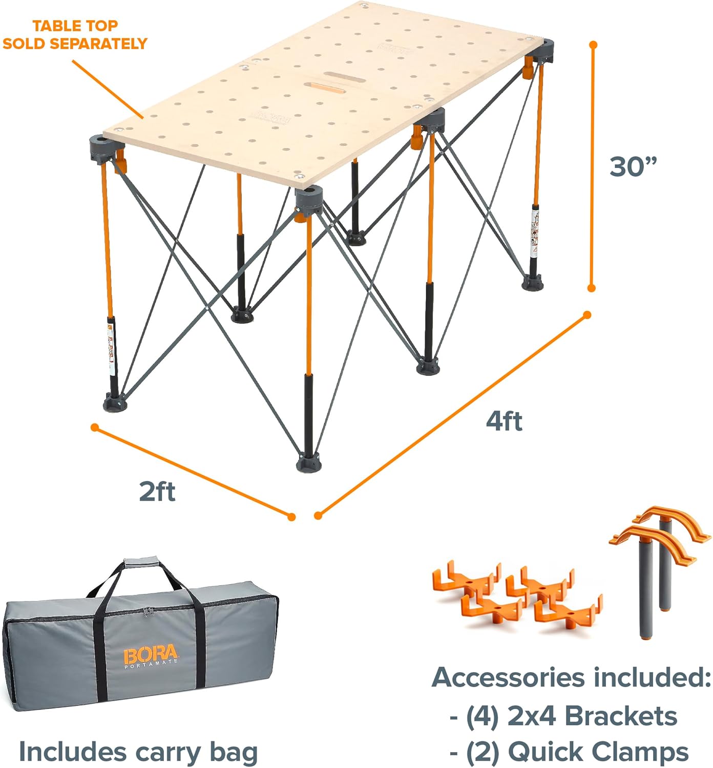 Bora Centipede CK6S - Cavalletto da Lavoro e Tavolo Portatile - immagine 2