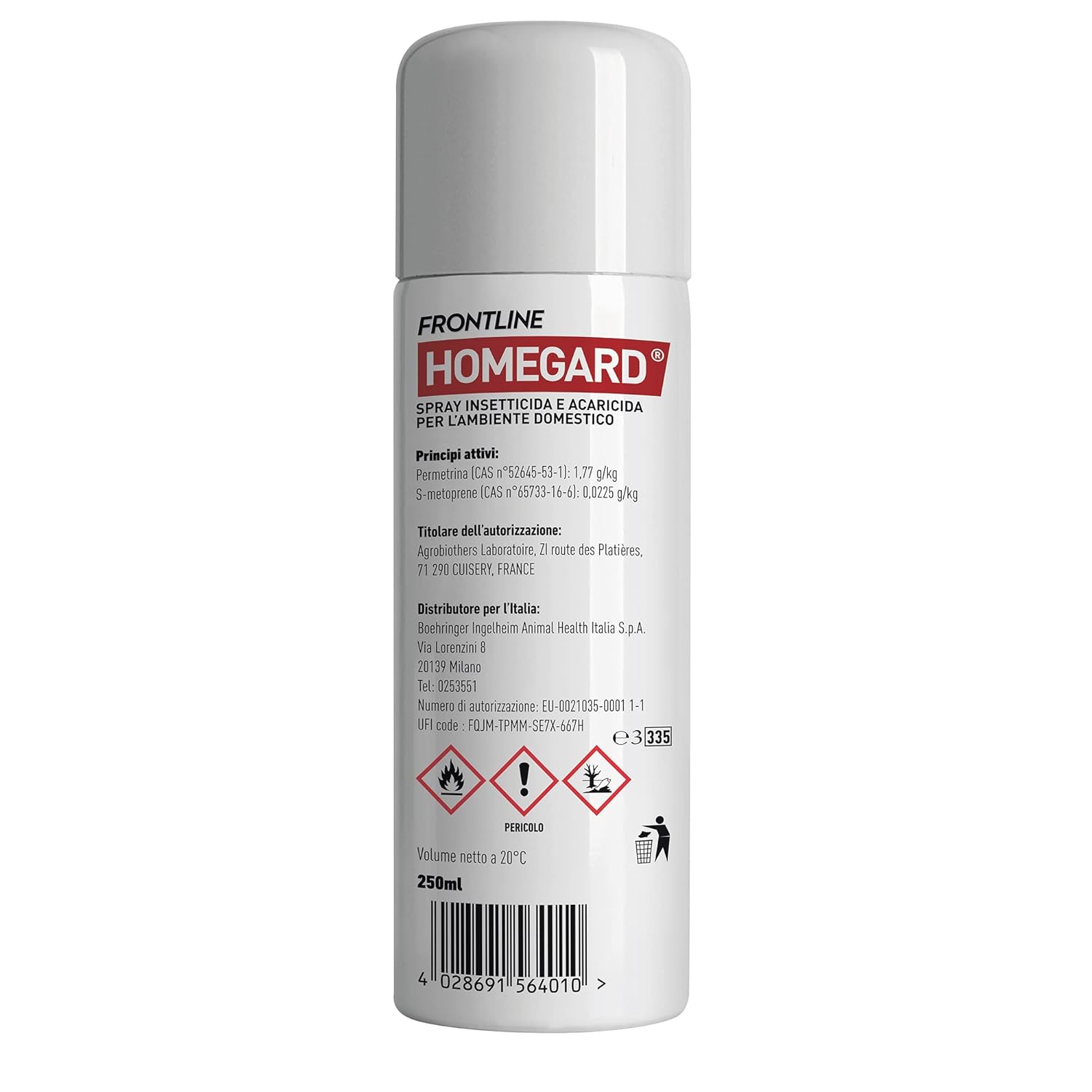 Frontline Homegard Spray Insetticida Antipulci 250ml - immagine 2