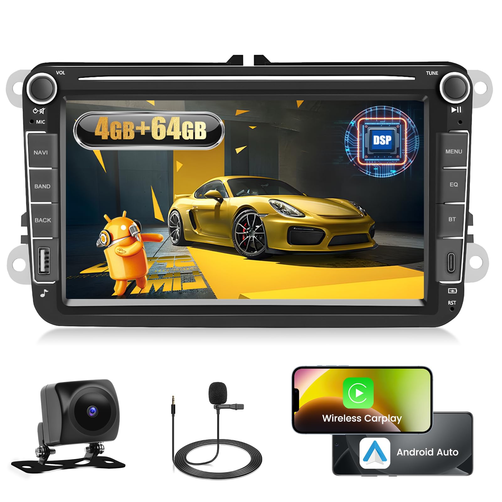 Fuluku Autoradio Android per VW Passat Golf Seat Skoda